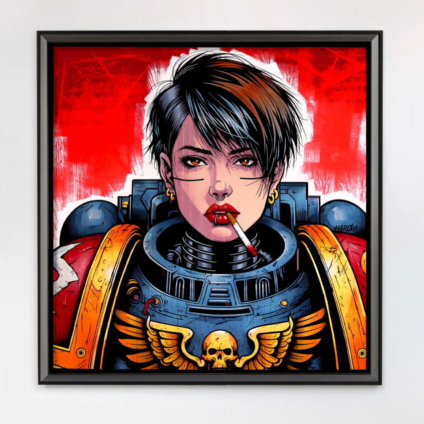 Julia - Painting on canvas / 150cm x 150cm - 🔴