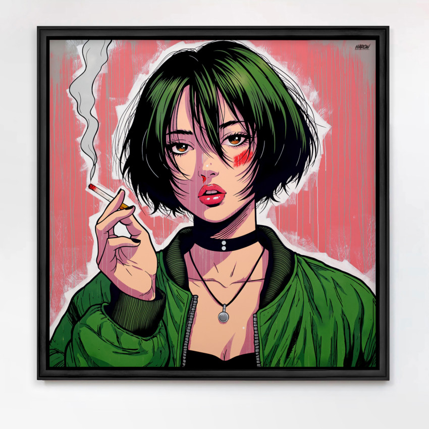 Mathilda - Painting on canvas / 150cm x 150cm - 🔴