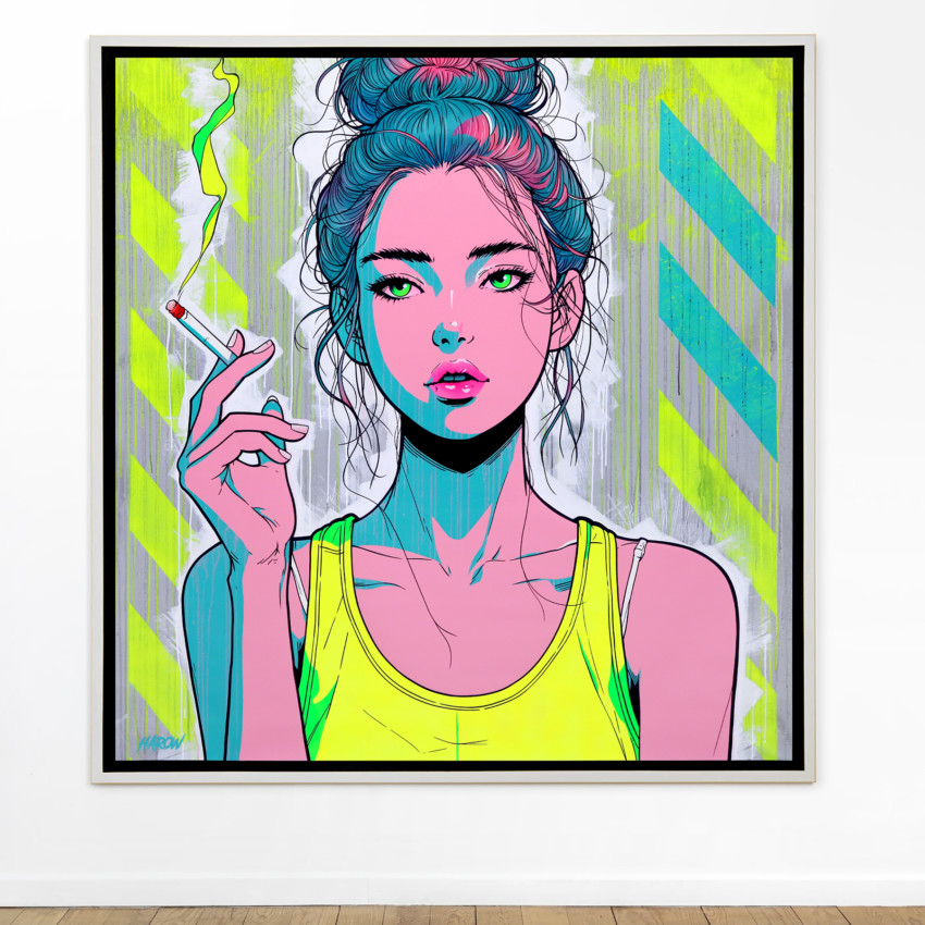 Mia - Painting on canvas / 150cm x 150cm - 🔴